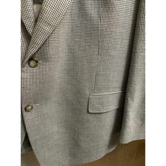 Vintage Alexander Julian Classics Blazer 48R Gray Herringbone Silk Wool Linen - Picture 4 of 16